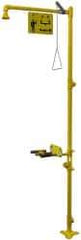 Bradley - 1-1/4" Inlet, 26 GPM shower Flow, Drench shower, Eye & Face Wash Station - No Bowl, Triangular Pull Rod & Push Flag Activated, Galvanized Steel Pipe, Plastic Shower Head, Corrosion Resistant, Top or Mid Supply - Exact Tool & Supply