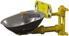 Bradley - Wall Mount, Plastic Bowl, Eye & Face Wash Station - 1/2" Inlet, 30 psi Flow, 3 GPM Flow Rate - Exact Tool & Supply