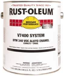 Rust-Oleum - 1 Gal Silver Gray Gloss Finish Alkyd Enamel Paint - 230 to 425 Sq Ft per Gal, Interior/Exterior, <340 gL VOC Compliance - Exact Tool & Supply