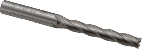 OSG - 5/16", 2" LOC, 3/8" Shank Diam, 3-3/4" OAL, 4 Flute, Cobalt Square End Mill - Single End, Uncoated, Spiral Flute, 30° Helix, Right Hand Cut, Right Hand Flute, Series 557 - Exact Tool & Supply