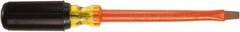 Ampco - 5/16" Blade Width, 10-1/4" OAL Standard Slotted Screwdriver - 6" Blade Length, Round Shank, Acetate with Rubber Grip Handle - Exact Tool & Supply