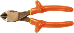 Ampco - 7-1/4" OAL, 10 AWG Capacity, Standard Diagonal Cutter - Diagonal Head, Aluminum Bronze Handle - Exact Tool & Supply