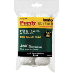 Purdy - 3/8" Nap, 4-1/2" Wide Paint Mini Roller Covers - Semi-Smooth Texture, Microfiber - Exact Tool & Supply