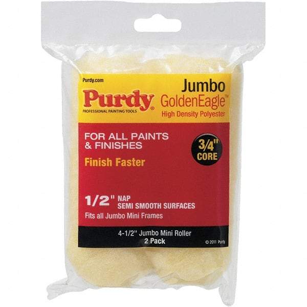 Purdy - 1/2" Nap, 4-1/2" Wide Paint Mini Roller Covers - Medium Texture, High Density Polyester - Exact Tool & Supply