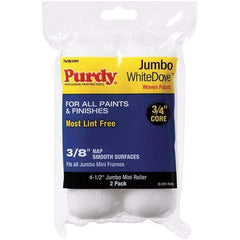 Purdy - 3/8" Nap, 4-1/2" Wide Paint Mini Roller Covers - Semi-Smooth Texture, Woven Dralon Fabric - Exact Tool & Supply