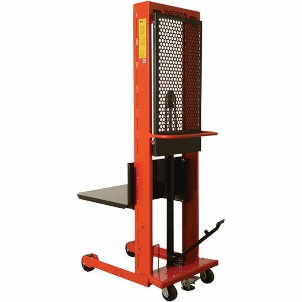 Wesco Industrial Products - 1,000 Lb Capacity, 80" Lift Height, Steel Stacker Manually Operated Lift - Exact Tool & Supply