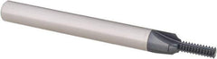 Scientific Cutting Tools - #10-32 Thread, 1/4" Shank Diam, AlTiN+ Coating, Solid Carbide Straight Flute Thread Mill - 3 Flutes, 2-1/2" OAL, #10 Min Noml Diameter - Exact Tool & Supply