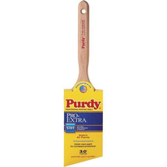 Purdy - 3" Angled Nylon/Polyester General Purpose Paint Brush - 3-7/16" Bristle Length, 7-1/4" Wood Fluted Handle - Exact Tool & Supply
