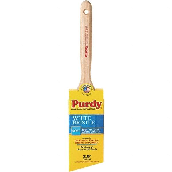 Purdy - 2-1/2" Angled Hog General Purpose Paint Brush - 2-7/8" Bristle Length, 7-1/4" Wood Fluted Handle - Exact Tool & Supply