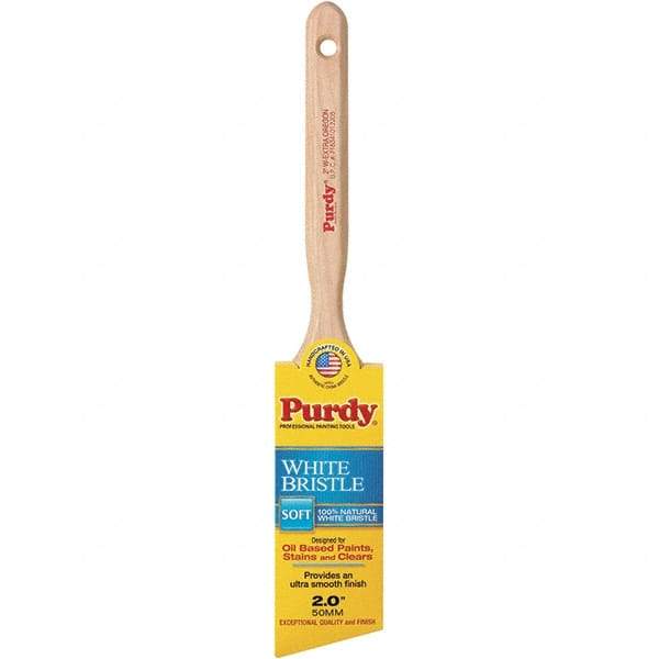 Purdy - 2" Angled Hog General Purpose Paint Brush - 2-5/8" Bristle Length, 7-1/4" Wood Fluted Handle - Exact Tool & Supply