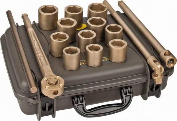 Ampco - 15 Piece 3/4" Drive Socket Set - 6 Points, 1-5/16" to 2" Range, Inch Measurement Standard - Exact Tool & Supply