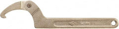 Ampco - 1-1/4" to 3" Capacity, Aluminum Bronze Finish, Adjustable Pin Spanner Wrench - 8" OAL - Exact Tool & Supply