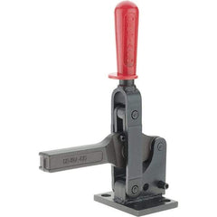 De-Sta-Co - 2,749 Lb Holding Capacity, Vertical Handle, Manual Hold Down Toggle Clamp - 74° Handle Movement, 147° Bar Opening, Solid Bar, Flanged Base, Oxide Finish, Forged Alloy Steel - Exact Tool & Supply