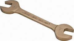 Ampco - 1-5/16" x 1-1/2" Nonsparking Open End Wrench - 14-3/8" OAL, Double End, Plain Finish, 15° Head Angle - Exact Tool & Supply