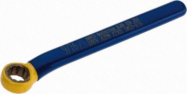 Ampco - 9/16" 12 Point Insulated Offset Box Wrench - Single End, 6-1/4" OAL, Aluminum Bronze - Exact Tool & Supply