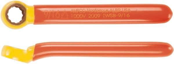 Ampco - 7/16" 12 Point Insulated Offset Box Wrench - Single End, 5-1/2" OAL, Aluminum Bronze - Exact Tool & Supply
