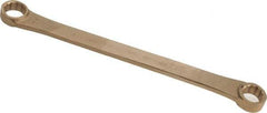 Ampco - 7/8" x 1" 12 Point Offset Box Wrench - Double End, 14-3/4" OAL, Aluminum Bronze - Exact Tool & Supply
