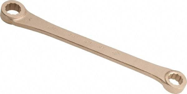 Ampco - 5/8" x 3/4" 12 Point Offset Box Wrench - Double End, 10-3/4" OAL, Aluminum Bronze - Exact Tool & Supply