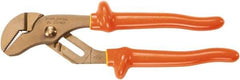 Ampco - 10-1/4" OAL, 1-1/2" Max Capacity, Groove Joint Tongue & Groove Pliers - Grooved Straight Jaws, Insulated Handles - Exact Tool & Supply