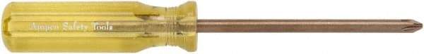 Ampco - #0, 6" OAL, Standard Phillips Screwdriver - 2-23/64" Blade Length, Round Shank, Acetate Handle - Exact Tool & Supply