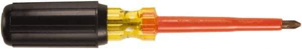 Ampco - #2, 8-1/4" OAL, Insulated Phillips Screwdriver - 4-9/64" Blade Length, Round Shank, Acetate with Rubber Grip Handle - Exact Tool & Supply