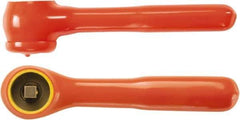 Ampco - 3/8" Drive Round Head Quick-Release Ratchet - Insulated Finish, 7-3/4" OAL, 12 Gear Teeth, Insulated Handle - Exact Tool & Supply