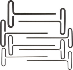 Bondhus - 8 Piece Loop T-Handle Hex Key Set - Hex Range 3/32 to 1/4", 6" OAL, Protanium High Torque Steel - Exact Tool & Supply