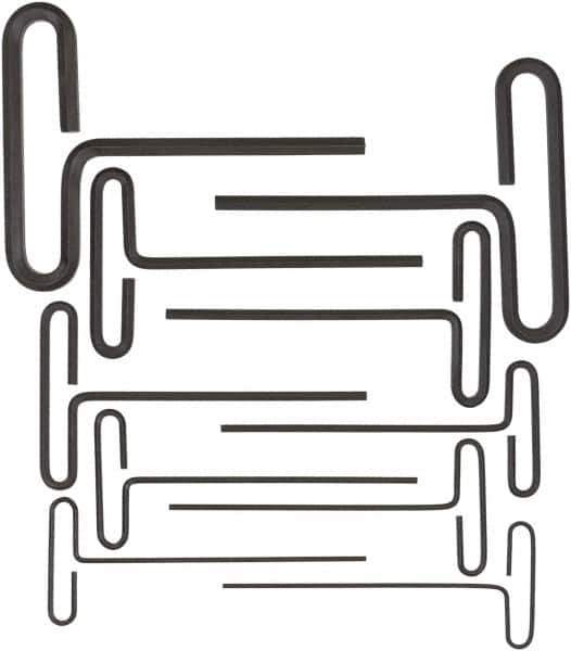 Bondhus - 10 Piece Loop T-Handle Hex Key Set - Hex Range 3/32 to 3/8", 6" OAL, Protanium High Torque Steel - Exact Tool & Supply