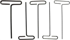 Bondhus - 5 Piece Loop T-Handle Hex Key Set - Hex Range 2.5 to 6mm, 6" OAL, Protanium High Torque Steel - Exact Tool & Supply