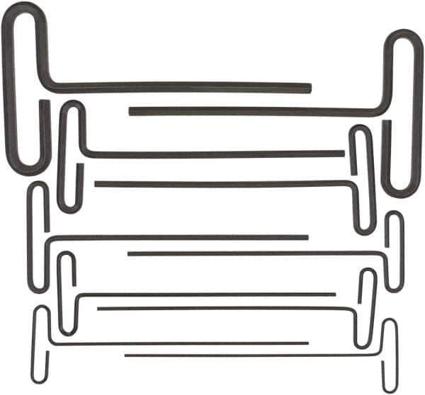 Bondhus - 10 Piece Loop T-Handle Hex Key Set - Hex Range 3/32 to 3/8", 9" OAL, Protanium High Torque Steel - Exact Tool & Supply