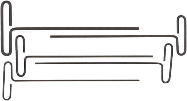 Bondhus - 5 Piece Loop T-Handle Hex Key Set - Hex Range 2.5 to 6mm, 9" OAL, Protanium High Torque Steel - Exact Tool & Supply