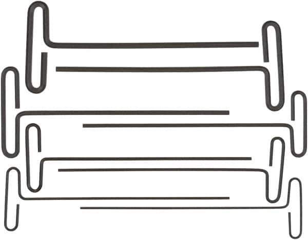Bondhus - 8 Piece Loop T-Handle Hex Key Set - Hex Range 2 to 10mm, 9" OAL, Protanium High Torque Steel - Exact Tool & Supply