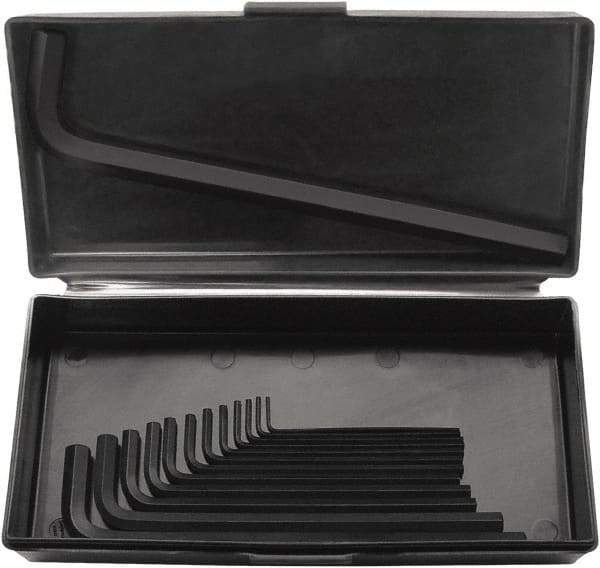 Bondhus - 13 Piece L-Key Hex Key Set - Hex Range 1/16 to 1/2", 9" OAL, Protanium High Torque Steel - Exact Tool & Supply
