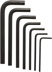 Bondhus - 7 Piece L-Key Ball End Hex Key Set - Hex Range 5/64 to 1/4", 6-1/2" OAL, Protanium High Torque Steel - Exact Tool & Supply
