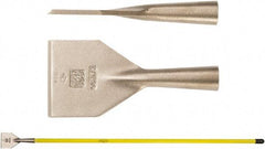 Ampco - Stiff Aluminum Bronze Alloy Chisel Scraper - 5" Blade Width x 2-1/2" Blade Length - Exact Tool & Supply