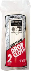 Premier Paint Roller - Heavy Weight Polyethylene Drop Cloth - 12' x 9', 2 mil Thick - Exact Tool & Supply