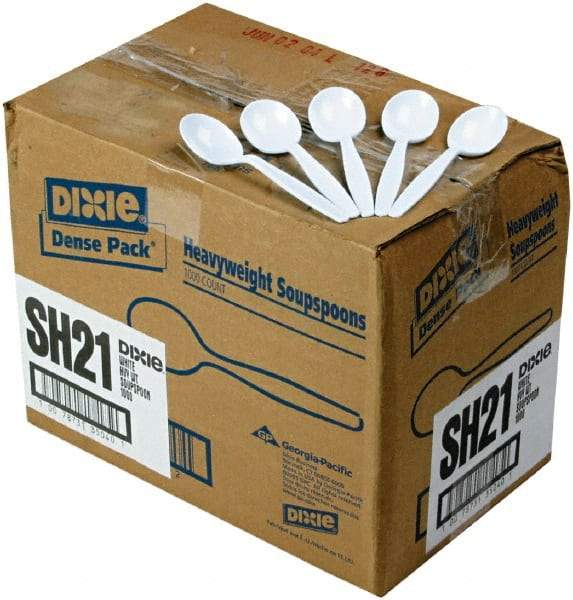 Dixie - Dixie Plastic Tableware, Heavyweight Soup Spoons - White - Exact Tool & Supply