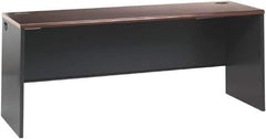Hon - Steel-Reinforced High-Pressure Laminate/Metal Desk Shell - 60" Wide x 30" Deep x 29" High, Mahogany/Charcoal - Exact Tool & Supply