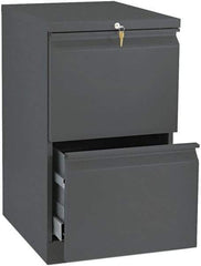 Hon - 15" Wide x 28" High x 19-7/8" Deep, 2 Drawer Mobile Pedestal - Steel, Charcoal - Exact Tool & Supply