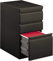 Hon - 15" Wide x 28" High x 22-7/8" Deep, 3 Drawer Mobile Pedestal - Steel, Charcoal - Exact Tool & Supply