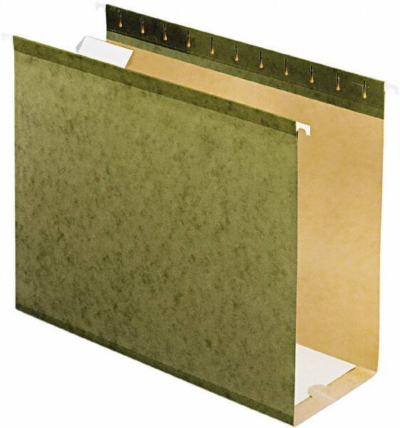 Pendaflex - 8-1/2 x 11", Letter Size, Standard Green, Hanging File Folders with Box Bottom - 11 Point Stock, 1/5 Tab Cut Location - Exact Tool & Supply