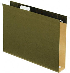 Pendaflex - 8-1/2 x 11", Letter Size, Standard Green, Hanging File Folders with Box Bottom - 11 Point Stock, 1/5 Tab Cut Location - Exact Tool & Supply