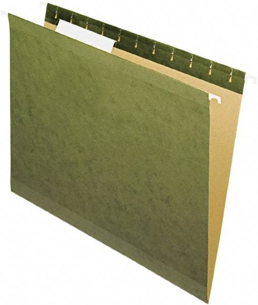 Pendaflex - 8-1/2 x 11", Letter Size, Standard Green, Standard Hanging File Folders - 11 Point Stock - Exact Tool & Supply