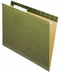 Pendaflex - 8-1/2 x 11", Letter Size, Standard Green, Standard Hanging File Folders - 11 Point Stock - Exact Tool & Supply