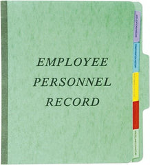 Pendaflex - 8-1/2 x 11", Letter Size, Green, Personnel File Folder - 11 Point Stock, 1/3 Tab Cut Location - Exact Tool & Supply