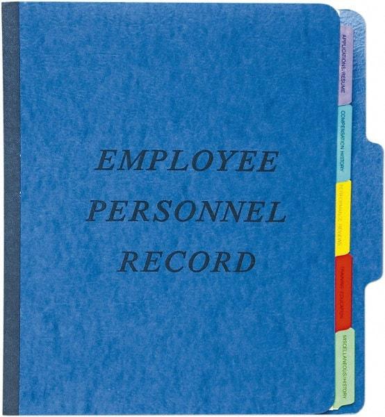 Pendaflex - 8-1/2 x 11", Letter Size, Blue, Personnel File Folder - 11 Point Stock, 1/3 Tab Cut Location - Exact Tool & Supply