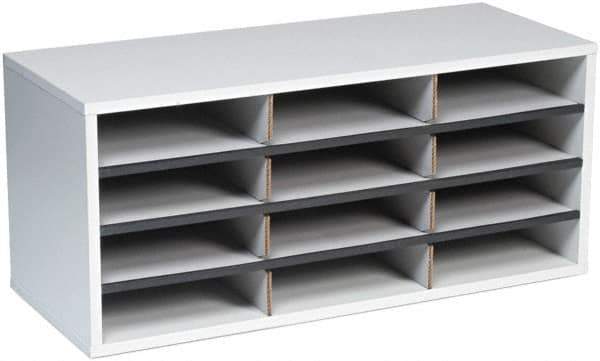 FELLOWES - 29" Long x 11-7/8" High x 11-7/8" Deep, Credenza - Dove Gray, Melamine Laminate Partical Board - Exact Tool & Supply