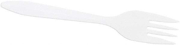 DART - Dart Style Setter Mediumweight Plastic Forks - White - Exact Tool & Supply