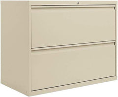 ALERA - 36" Wide x 29" High x 19-1/4" Deep, 2 Drawer Lateral File with Lock - Steel, Putty - Exact Tool & Supply