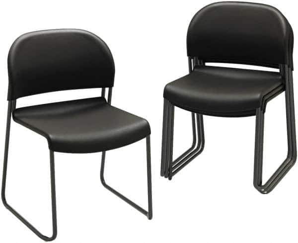 Hon - Polymer Onyx and Black Stacking Chair - Black Frame, 21 Inch Wide x 21 Inch Deep x 31 Inch High - Exact Tool & Supply